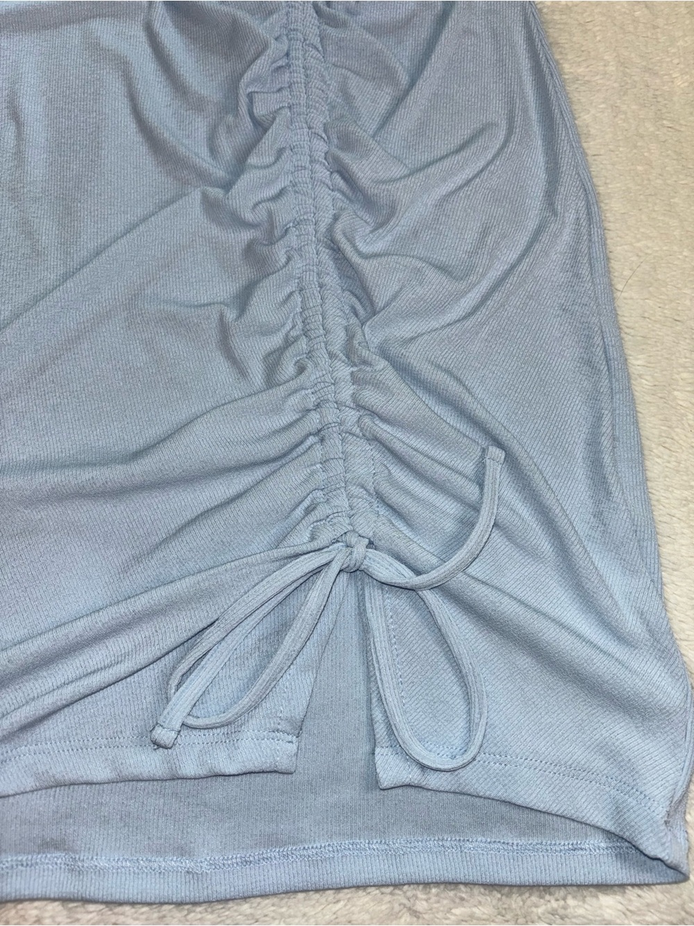 Divided H&M Light Blue Ruched Side Ribbed Knit Dress - Picture 3 of 7